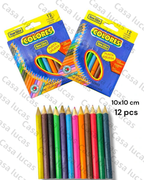lapices de colores 10 cm x12 unidad